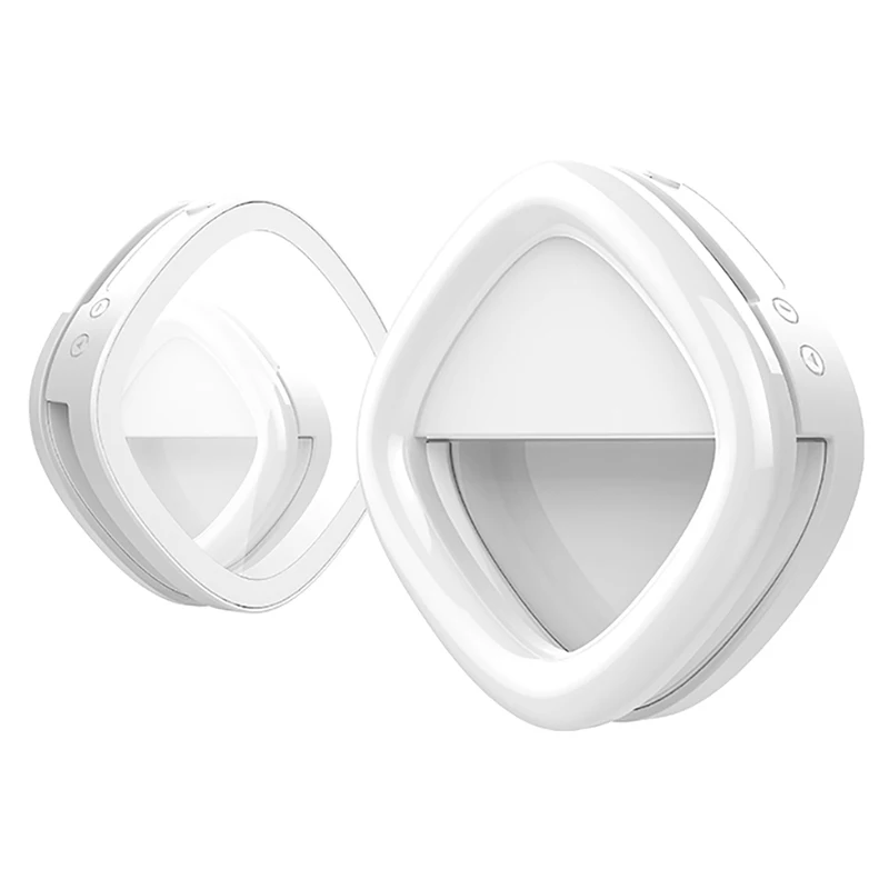 

ABKT-Dual-side phone LED selfie light Up Flash Photography Luminous Lamp 3 Brightness With USB Charge for iPhone XIAOMI Phone on