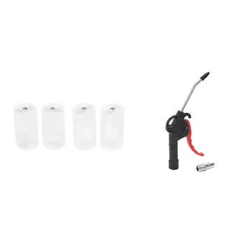 

5 Pcs Accessories: 4 Pcs AA to D Size Battery Adapter White Case & 1 Pcs 1/4 BSP High Pressure Metal Nozzle Air Blow Blower Clea