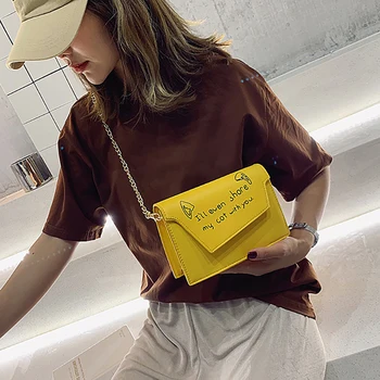

Fashion Letter Printing Shoulder Bag Magnetic Buckle For Women Small Crossbody Bag PU Leather Bag Cross-body Bags
