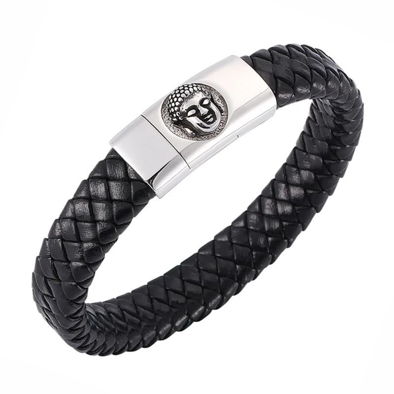 Мужской браслет из натуральной кожи с магнитной пряжкой|Браслеты шармами| |