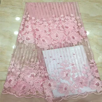 

Madison Latest French Nigerian Laces Fabric beads High Quality Tulle African Laces Fabric Wedding African French Tulle Lace