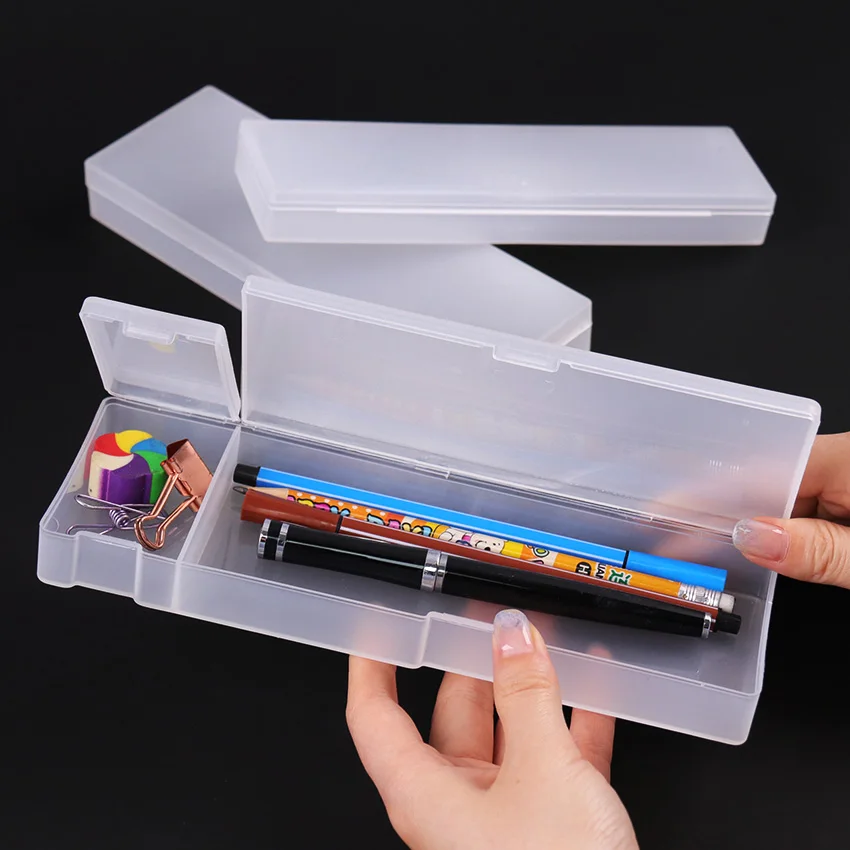 

Simple Transparent Frosted Pencil Case Office Student Pencil Cases for Student Gift School Supplies Pen Box