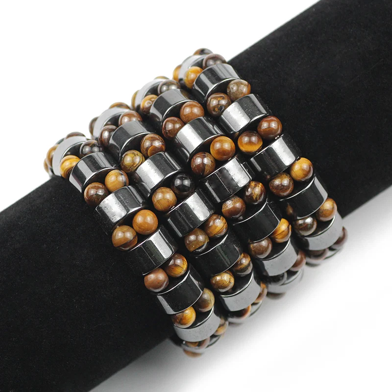 Tiger’s Eye Hematite Charm Bracelets Men Tiger Eye & Hematite Bracelets