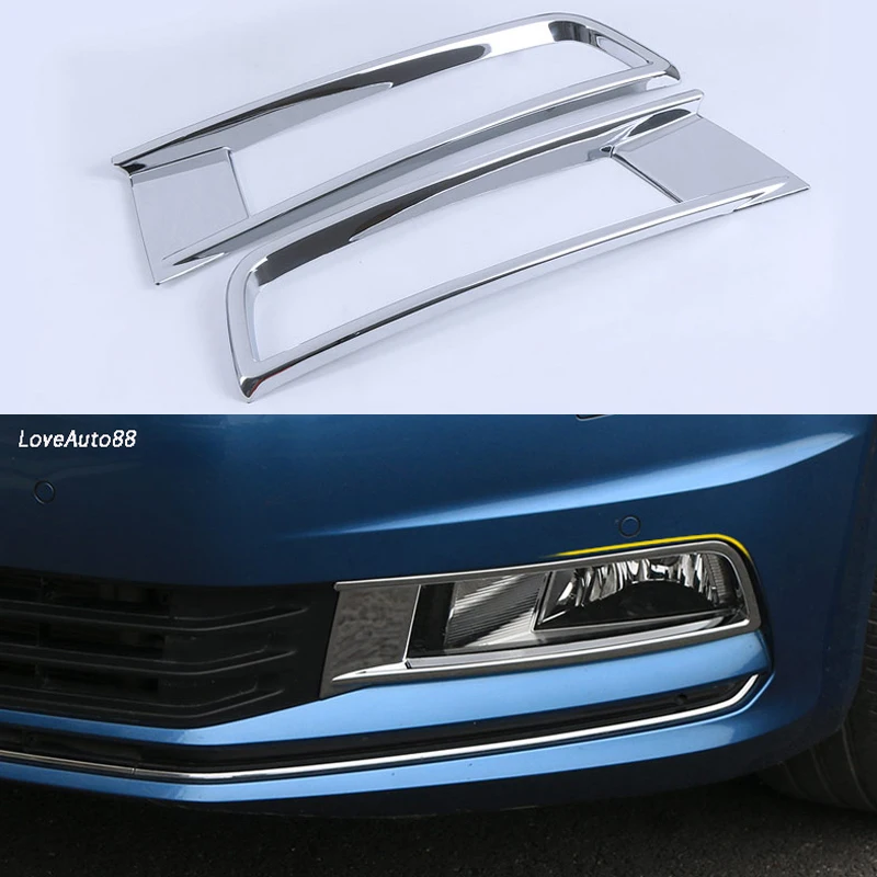 

Car ABS Chrome Front Reflector Fog Light Lamp Cover Sticker Decoration Trim Accessories For VW Volkswagen Touran 2016-2019