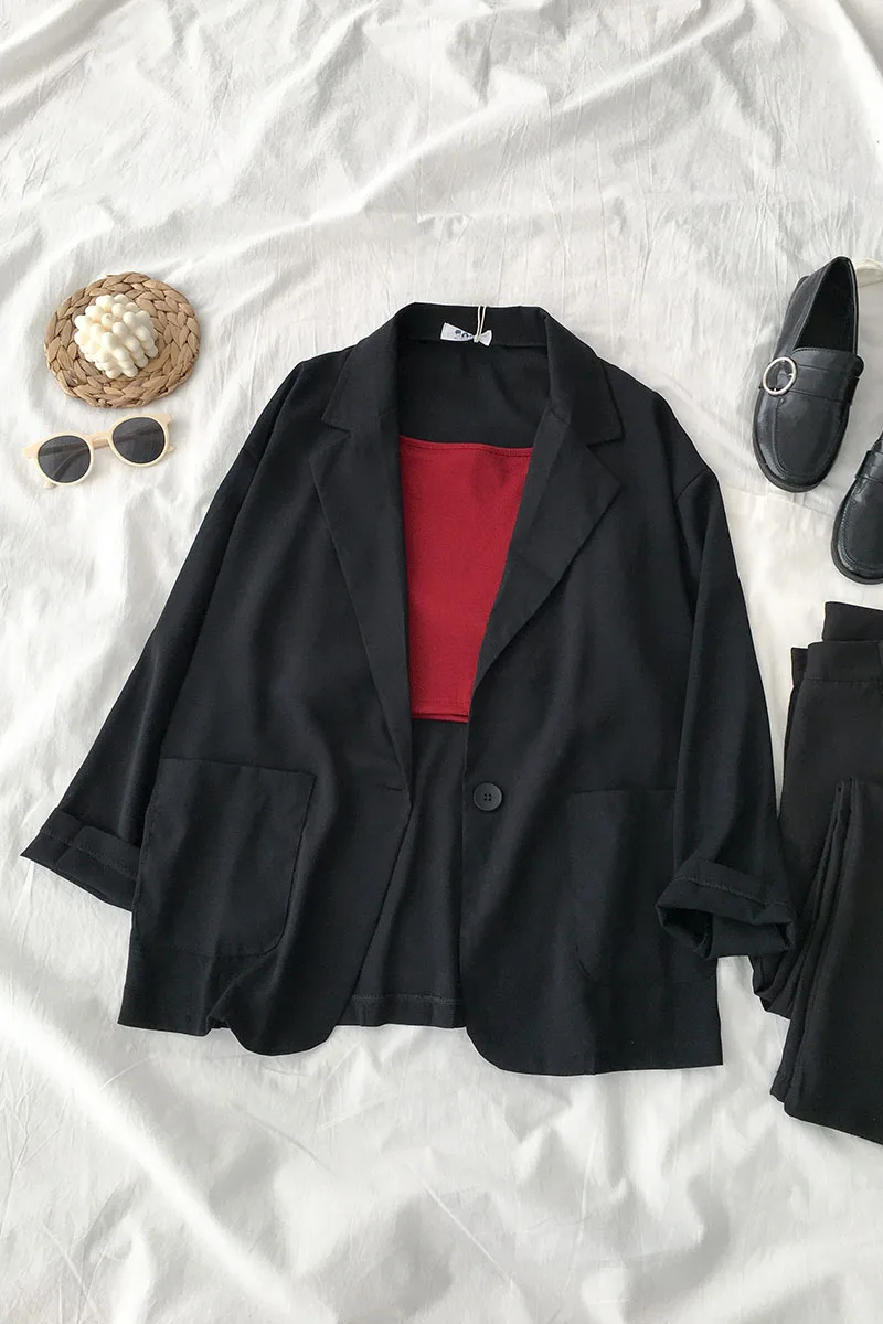 Neploe, Женский блейзер на одной пуговице,, осенняя куртка с карманами, корейские Ретро-костюмы, пальто, для работы, Feminino, верхняя одежда блейзеры 53974