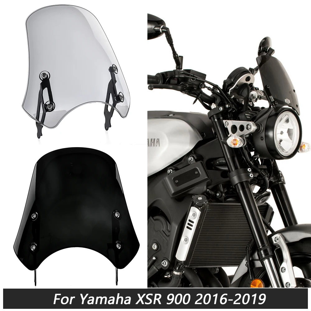 Для Yamaha XSR900 XSR 900 мотоциклетный экран лобовое стекло Защита экрана с кронштейном дымчатый черный