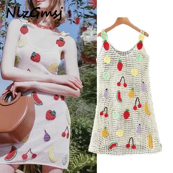 

nlzgmsj ins fashion blogger vintage floral Hollow out spaghetti strap summer dress women vestidos de fiesta de noche vestidos