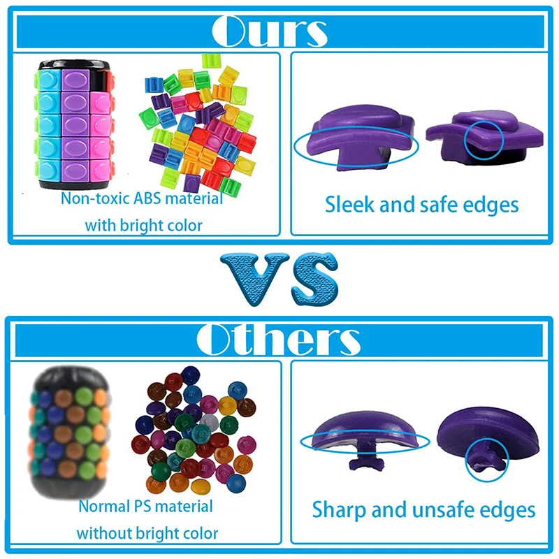 Rotate Slide Puzzle Cube Tangram Cylinder Fidget Toy Smart IQ Fit Cognitive Anti Stress Reliever DIY Educational Games stress relief toy puzzle toys educational toys early education toys