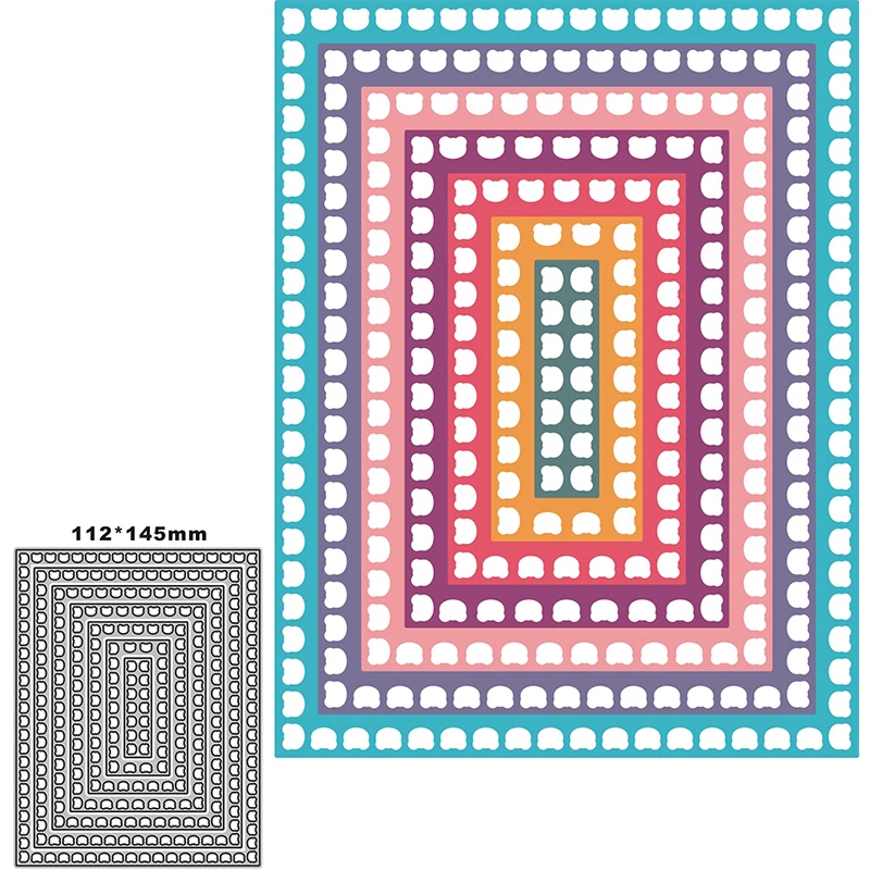 

2021 New Rectangle Frame Mouse Pattern Metal Cutting Dies for Scrapbooking Paper Craft and Card Making Embossing Decor No Stamps