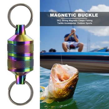 

Magnetic Net Release Fly Fishing Ti Alloy Landing Net Holder 3kg Magnet Clip Aluminum Strong Train Net Holder