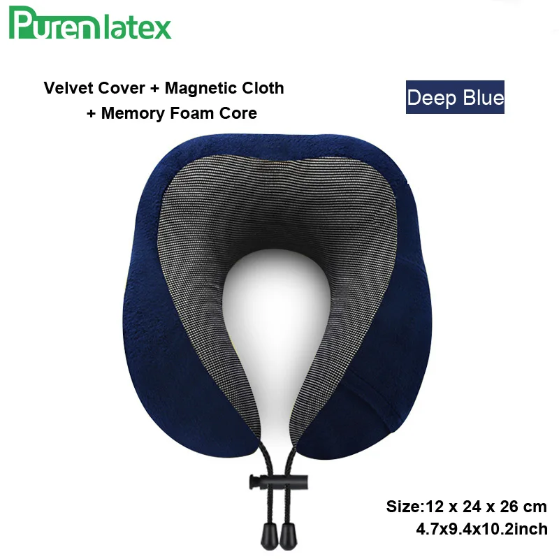 Deep Blue Подушка для шеи из фиолетового латекса, мягкая ортопедическая Ортопедическая подушка для шеи с эффектом памяти, Travesseiro Almohada Kussen Cuscini Poduszka Pilow - Цвет: Deep Blue