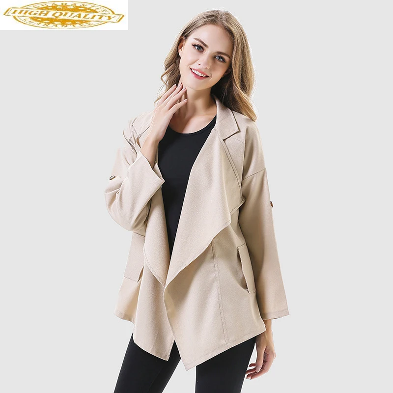 

2020 New Trench Coat for Women Spring Autumn Windbreaker Korean Coats Female Windbreakers Moda Feminina JR117 KJ2369