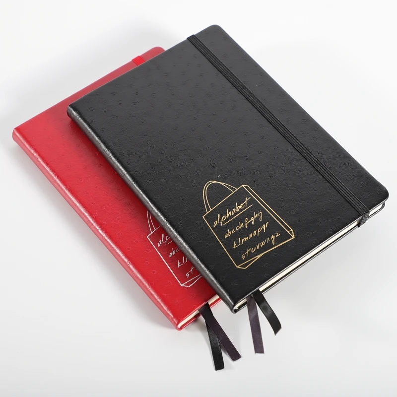 Black bullet Journal, Классическая Жесткая обложка, Высококачественная плотная бумага с тонким внутренним карманом, красный журнал из искусственной кожи
