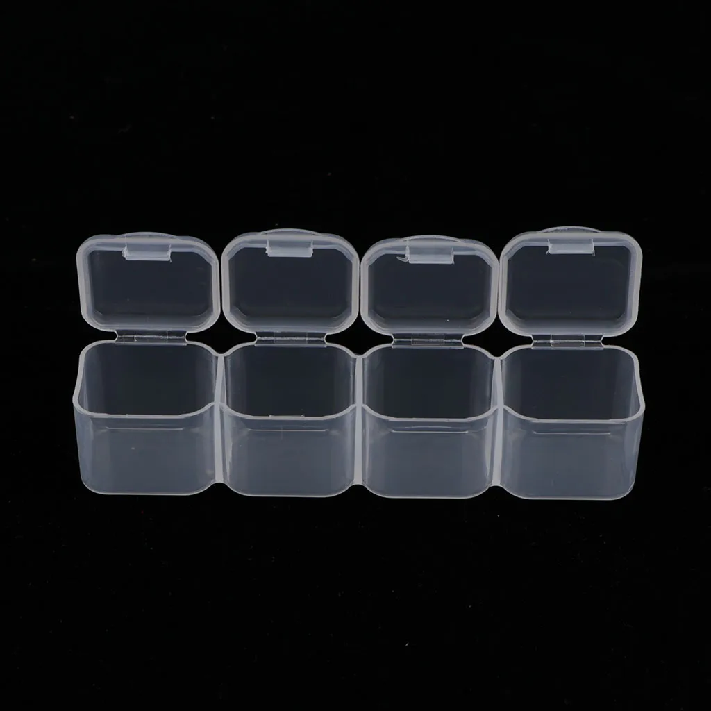 Plastic Cute Clear Storage Box with 56 Grids Jewelry Nail Art Pill Beads Mini Case Jewelry Display