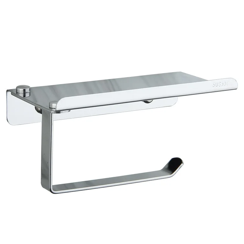 1PC Stainless Steel Bathroom Paper Phone Holder Shelf Mobile Phones Towel Rack Toilet Paper Holder for Bathroom Accessories