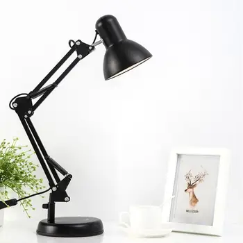 Billig Lichter Flexible Lampe Tisch Büro Liefert E27 Clamp Schaukel Arm Tische Leuchte Studio Led Schwarz Schreibtisch UNS Stecker