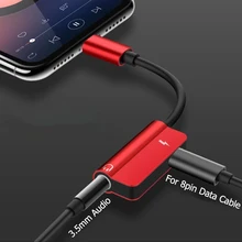 Адаптер для iPhone 8pin адаптер 2 в 1 сплиттер для iPhone XS MAX XR 8 7 Plus 3,5 мм аудио AUX зарядка 11 Pro Max адаптер