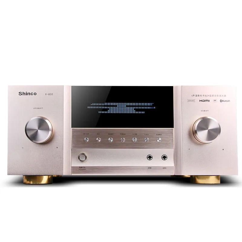 Golden version X-800 Домашний кинотеатр HDMI 4K усилитель HIFI Bluetooth 5,1 800 Вт 3D волоконный коаксиальный USB без потерь сценический KTV Караоке Dolby DTS декодирование - Цвет: Golden version
