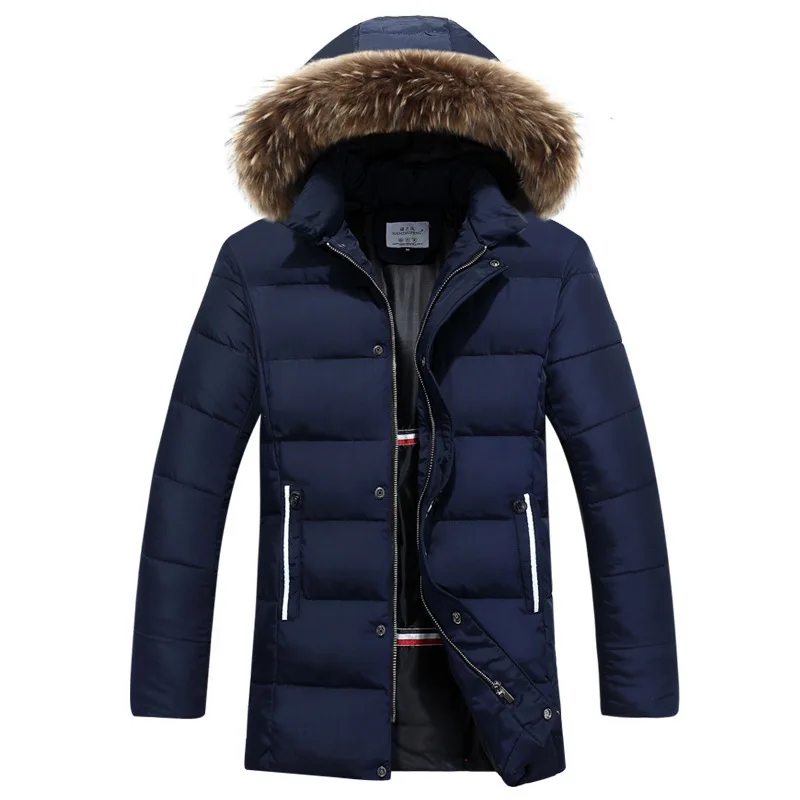 

2020 men's cotton-padded Winter woolen collar casual cotton-padded warm cotton-padded medium length woolen collar cotton-padded