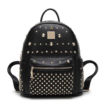 

KYYSLO Sequin Rivet Design Luxury Lady Bags Backpack Korean Casual Wild Women's Backpack Travel Bag High Capacity Student Bag