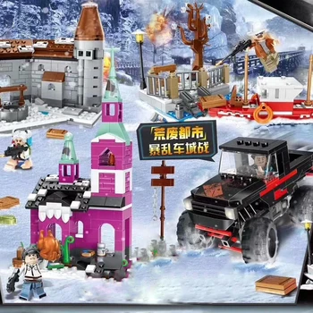 

Battlelys game compatible MIlitary Abandoned city architecture 734PCS vehicle war building block children toy