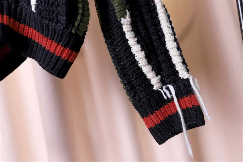 Харадзюку свободный рваный уличная одежда с v-образным вырезом свитер для женщин грубой шерсти вязанный укороченный пуловер Одежда для женщин C-369