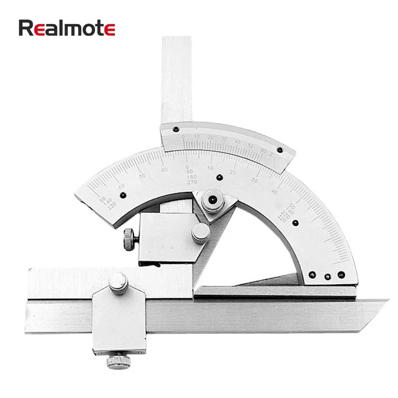 

Realmote 0-320 Degree Sliver Universal Bevel Protractor Precision Angle Measuring Finder Ruler Tool Inner And Outer Parts
