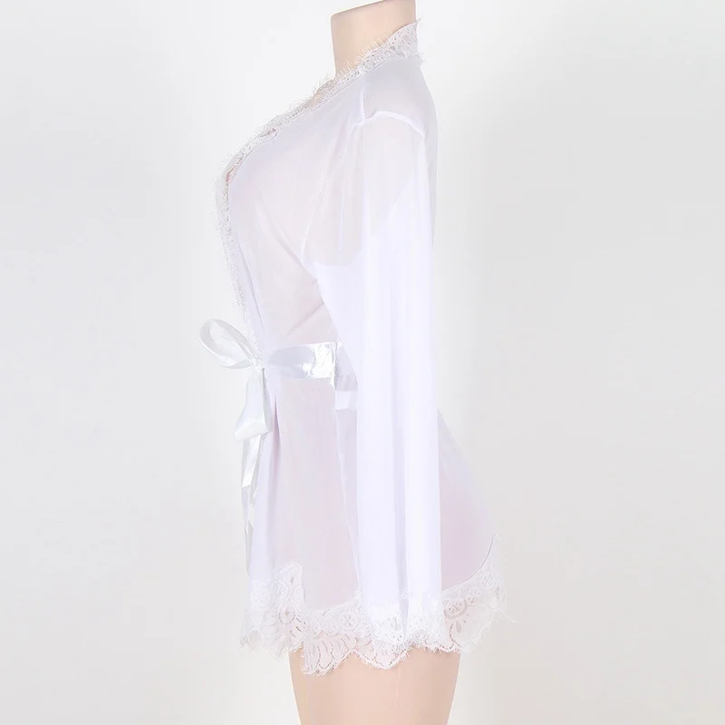 Кружевное платье размер XXL сексуальное женское мини-платье Атласный халат одежда для невесты нижнее белье-кимоно женские топы и блузки