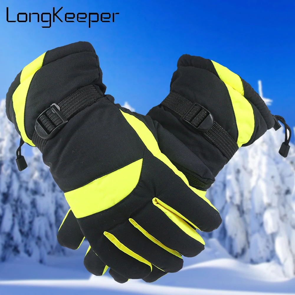 

LongKeeper Men Full Finger Gloves Winter Waterproof Thicken Warm Glove Male Anti Slip Motorcycle Riding Windproof Mittens Luvas