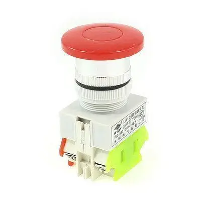 

AC 660V 10A 1NO 1NC DPST Momentary Red Mushroom Head Push Button Switch