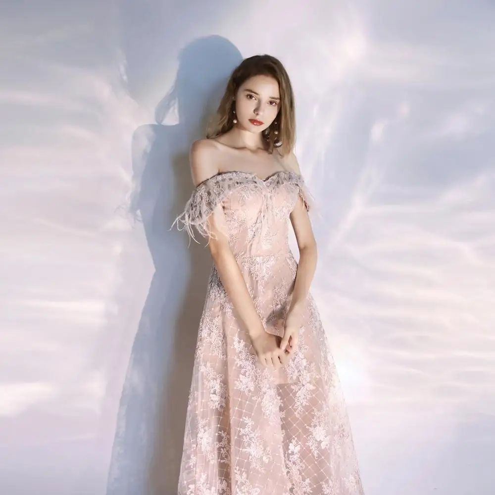 Vestidos De Gala элегантные платья для выпускного вечера кружевные Длинные вечерние платья с открытыми плечами Robe De Soiree