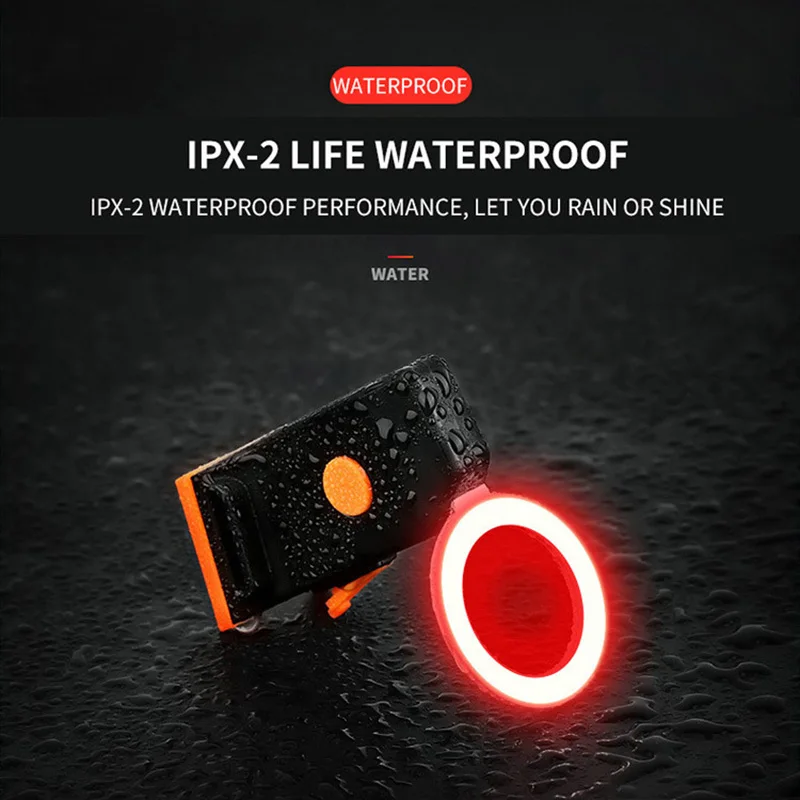 Зарядка через USB флэш-светильник для велосипеда задний Фонари IP64