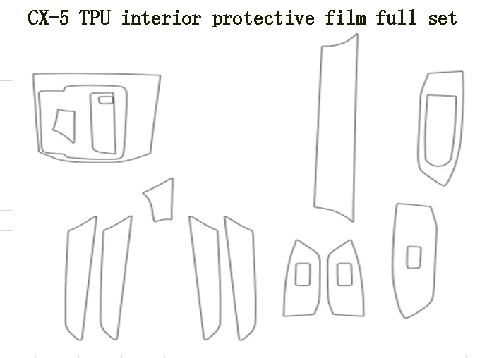 Для Mazda cx3 cx5 cx8 Модифицированная внутренняя прозрачная защитная пленка Шестерня стеклянная подъемная панель TPU Материал Пленка Автомобильная модификация - Название цвета: CX-5 full set film