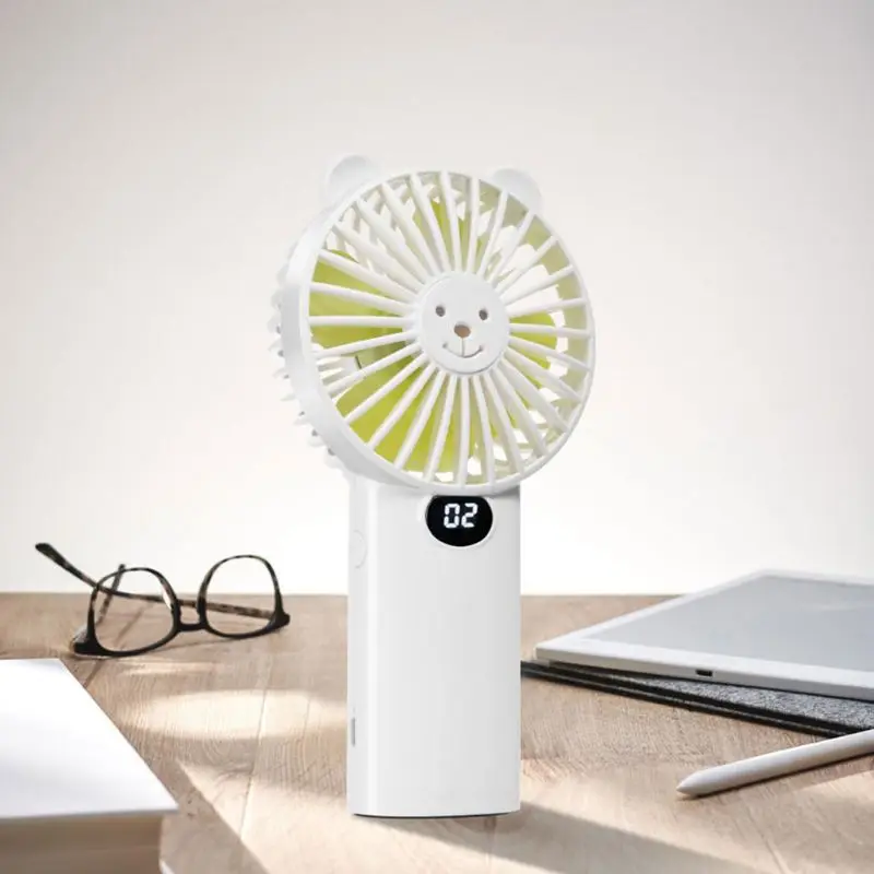 

USB Rechargeable 3 Speed Pocket Fan Hand Held Desk Fan with Gear Power Display