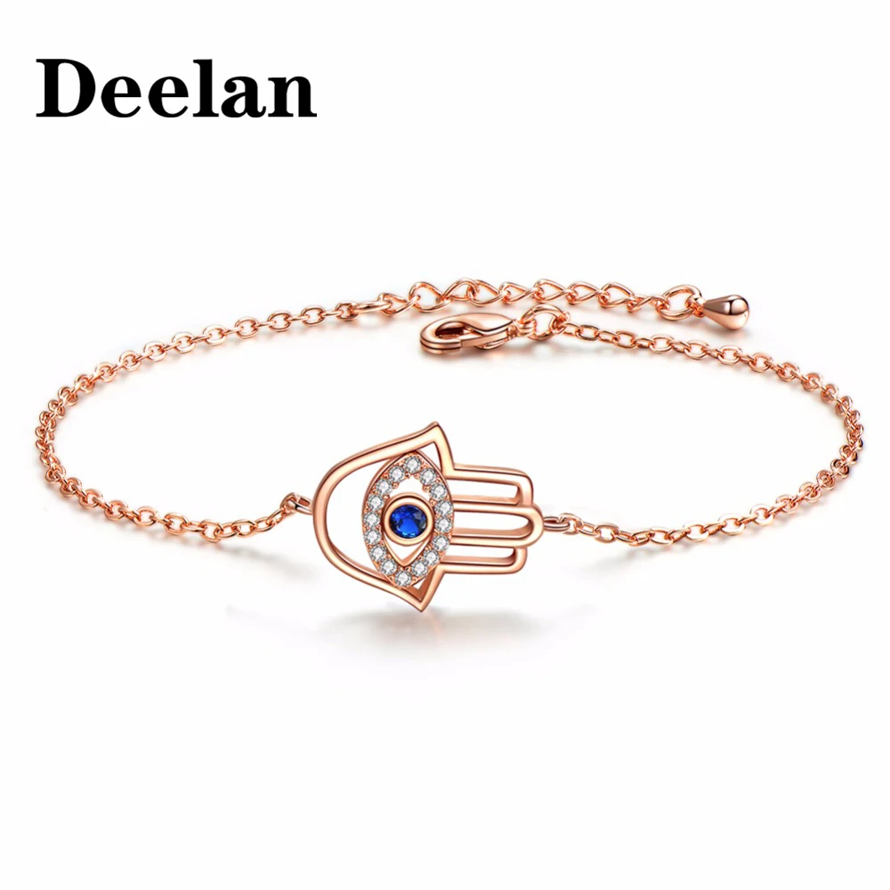 DEELAN очаровательные браслеты женская рука Фатимы женский браслет с голубым