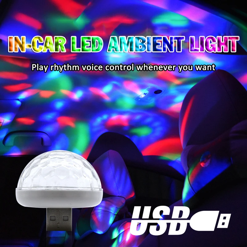 Мини светодиодный USB автомобильный атмосферный светильник DJ RGB красочный Автомобильный светодиодный декоративный светильник для дискотеки, сцены, фестиваля, вечерние аксессуары для караоке