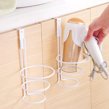 

New Hair Dryer Holder With Cup Households Rack Hair Blow Dryer Shelf Metal Wall Mount Bathroom Accessories Gold Hair Dryer Rack