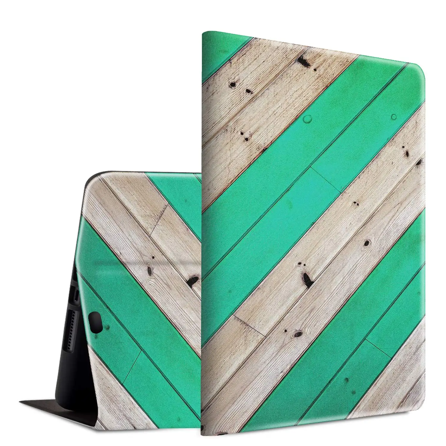 

For Apple iPad Pro 11 inch Case 2018,PU Folio Cover Adjustable Stand Auto Wake/Sleep Smart tablet Protect case-Green Wood Grain
