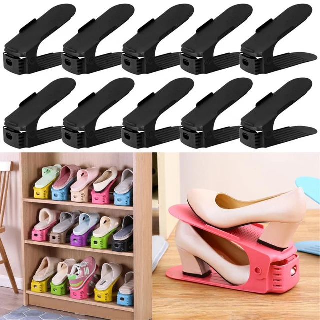 5 pezzi doppio strato scarpiera organizzatore scarpe regolabili scarpe di  stoccaggio supporto ripiano supporto Slot armadio salvaspazio per scatola  di scarpe - AliExpress