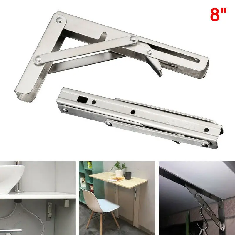 

2 Pcs 8-16 Release Catch Support Bench Table Triangular Folding Shelf Bracket