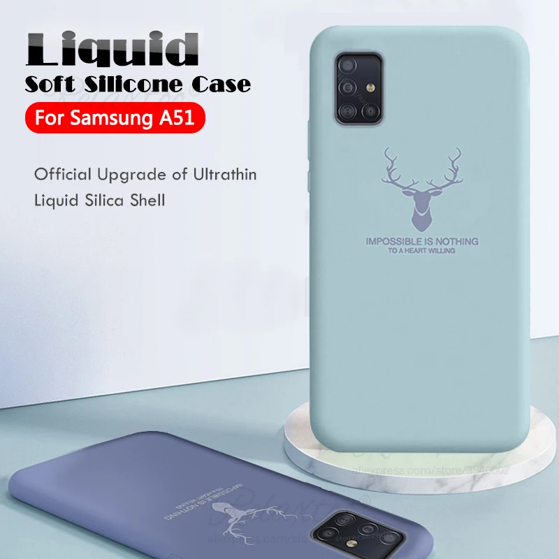 Мягкий жидкий силиконовый чехол для Samsung Galaxy A51 A71 телефона galaxy A10S A30S A50S A70S A10 A20 A30 A40