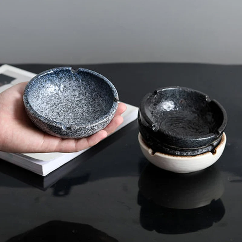 Ceramic Retro Ashtrays for Smokers, Home Desk Accessories, Ash Tray for Indoor and Outdoor, Bar Decor, Retro Gifts