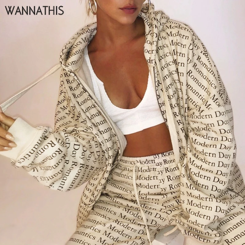 WannaThis шаровары женские осенние с буквенным принтом абрикосовые повседневные конические хлопковые брюки карго с эластичной талией уличная