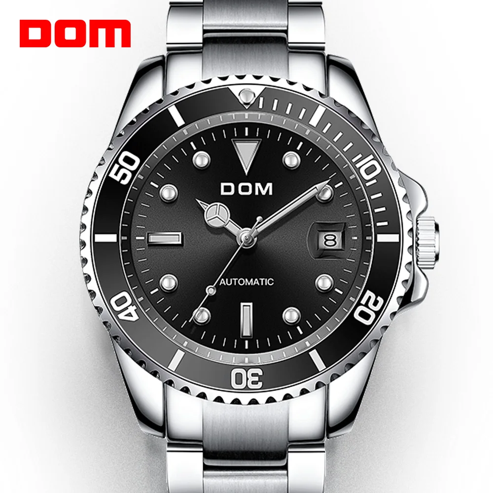 

DOM New Water Ghost Series Classic Black Dial Luxury Men Automatic Watches Stainless Steel Waterproof Mechanical Watch M-1310