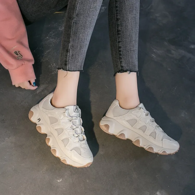 Повседневная обувь; женская дышащая Вулканизированная обувь; кроссовки для отдыха на платформе; светильник; chaussures femme tenis feminino R6-61