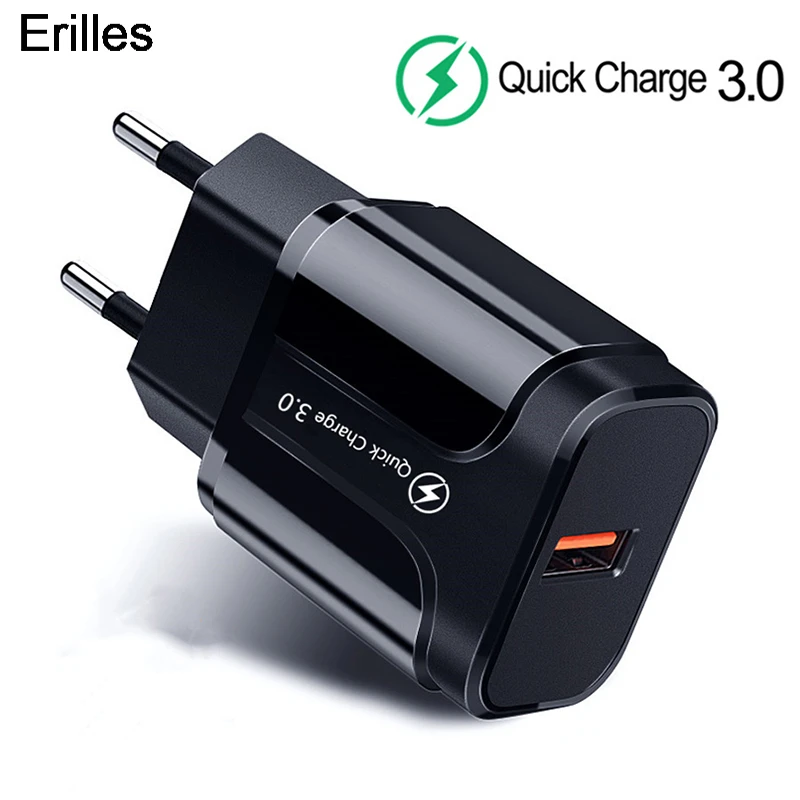 3A Quick Charge 3.0 USB Charger For iPhone 11 Pro 8 EU Wall Mobile Phone Charger Adapter QC3.0 Fast Charging For Samsung Xiaomi 65 watt charger phone
