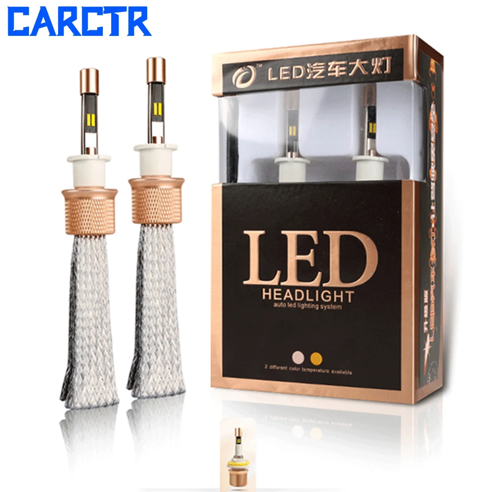 CARCTR 2 шт. новые Автомобильные светодиодные фары H7 лампы 4300K 6000K Двойные цвета 45 Вт H1