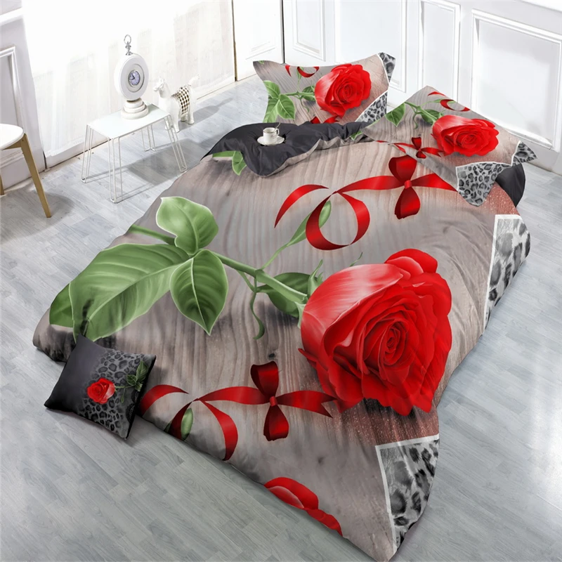 3d floral impresso roupas de cama king