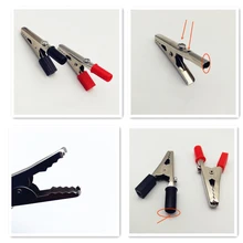  Electrical Battery Clamp Metal Alligator Clips Connector Charging Clip Handle with Banana Jack Socket Rust-proof 
