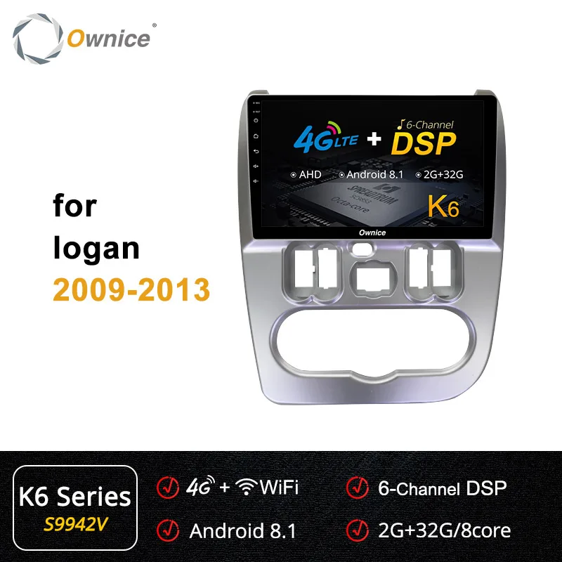 S9942 K6 Ownice 4G ПУСТЬ Android 9,0 Восьмиядерный радио Android 9,0 K3 K5 K6 автомобиль gps для Renault Logan 2009-2013 DSP 360 панорама оптический - Цвет: S9942 K6